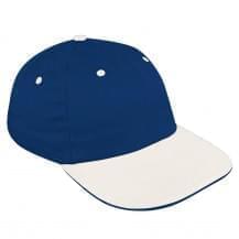 Navy-White Denim Leather Dad Cap