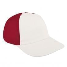 White-Red Denim Leather Dad Cap