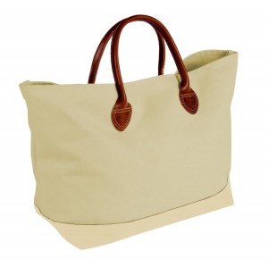 Leather Handle Tote-Canvas-24x13x8