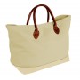 Leather Handle Tote-Canvas-24x13x8