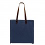 Leather Handle Zip Top Cotton Twill Gusset