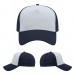 USA-made 5L White-Navy Chino baseball cap, virtual view, manufactured in Newark NJ
