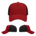USA-made 5L Red-Black Chino baseball cap, virtual view, manufactured in Newark NJ
