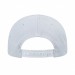 USA-made 5L White-Black Chino baseball cap, back view, manufactured in Newark NJ