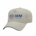 USA-made 5L Putty-Hunter Green Chino baseball cap, decorated view, manufactured in Newark NJ