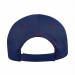 USA-made 5L Royal Blue-Red Chino baseball cap, back view, manufactured in Newark NJ