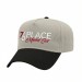 USA-made 5L Putty-Black Chino baseball cap, decorated view, manufactured in Newark NJ