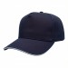 USA-made 5S Navy-White Chino baseball cap, 3q view, manufactured in Newark NJ