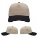 USA-made 5S Putty-Black Chino baseball cap, virtual view, manufactured in Newark NJ