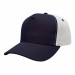 USA-made 5S Navy-White Chino baseball cap, 3q view, manufactured in Newark NJ