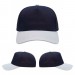 USA-made 5S Navy-White Chino baseball cap, virtual view, manufactured in Newark NJ