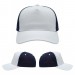USA-made 5S White-Navy Chino baseball cap, virtual view, manufactured in Newark NJ