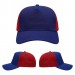 USA-made 5S Royal Blue-Red Chino baseball cap, virtual view, manufactured in Newark NJ