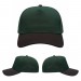 USA-made 5S Hunter Green-Black Chino baseball cap, virtual view, manufactured in Newark NJ