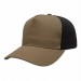 USA-made 5S Khaki-Black Chino baseball cap, 3q view, manufactured in Newark NJ