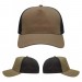 USA-made 5S Khaki-Black Chino baseball cap, virtual view, manufactured in Newark NJ