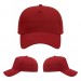 USA-made 5L Red Brushed Denim baseball cap, virtual view, manufactured in Newark NJ