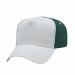USA-made 5L White-Hunter Green Brushed Denim baseball cap, 3q view, manufactured in Newark NJ