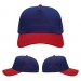 USA-made 5S Royal Blue-Red Brushed Denim baseball cap, virtual view, manufactured in Newark NJ