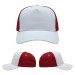 USA-made 5S White-Red Brushed Denim baseball cap, virtual view, manufactured in Newark NJ
