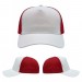 USA-made 5S White-Red Brushed Denim baseball cap, virtual view, manufactured in Newark NJ