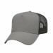 USA-made 5L Light Gray-Black Chino baseball cap, 3q view, manufactured in Newark NJ