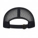 USA-made 5L Light Gray-Black Chino baseball cap, back view, manufactured in Newark NJ
