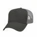 USA-made 5L Dark Gray-Light Gray Chino baseball cap, 3q view, manufactured in Newark NJ