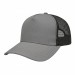 USA-made 5S Light Gray-Black Chino baseball cap, 3q view, manufactured in Newark NJ