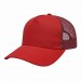 USA-made 5S Red Chino baseball cap, 3q view, manufactured in Newark NJ
