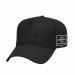 USA-made 5L Black Cotton Duck baseball cap, decorated view, manufactured in Newark NJ