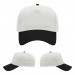 USA-made 5L White-Black Cotton Duck baseball cap, virtual view, manufactured in Newark NJ