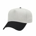 USA-made 5L White-Black Cotton Duck baseball cap, 3q view, manufactured in Newark NJ