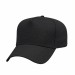 USA-made 5L Black Cotton Duck baseball cap, 3q view, manufactured in Newark NJ