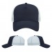 USA-made 5L Navy-White Polycotton Twill baseball cap, virtual view, manufactured in Newark NJ