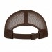 USA-made 5L Brown Polycotton Twill baseball cap, back view, manufactured in Newark NJ