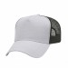 USA-made 5L White-Black Polycotton Twill baseball cap, 3q view, manufactured in Newark NJ
