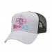 USA-made 5L White-Black Polycotton Twill baseball cap, decorated view, manufactured in Newark NJ