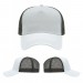 USA-made 5L White-Black Polycotton Twill baseball cap, virtual view, manufactured in Newark NJ