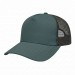 USA-made 5S Hunter Green-Black Polycotton Twill baseball cap, 3q view, manufactured in Newark NJ
