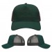 USA-made 5S Hunter Green-Black Polycotton Twill baseball cap, virtual view, manufactured in Newark NJ