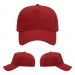 USA-made 5L Red Polycotton Twill baseball cap, virtual view, manufactured in Newark NJ