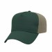 USA-made 5L Hunter Green-Khaki Polycotton Twill baseball cap, 3q view, manufactured in Newark NJ