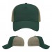 USA-made 5L Hunter Green-Khaki Polycotton Twill baseball cap, virtual view, manufactured in Newark NJ