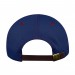 USA-made 5L Royal Blue-Red Polycotton Twill baseball cap, back view, manufactured in Newark NJ