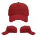 USA-made 5L Red Polycotton Twill baseball cap, virtual view, manufactured in Newark NJ