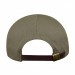 USA-made 5L Hunter Green-Khaki Polycotton Twill baseball cap, back view, manufactured in Newark NJ