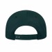 USA-made 5L Hunter Green-Black Polycotton Twill baseball cap, back view, manufactured in Newark NJ