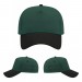 USA-made 5L Hunter Green-Black Polycotton Twill baseball cap, virtual view, manufactured in Newark NJ