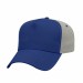 USA-made 5L Royal Blue-Light Gray Polycotton Twill baseball cap, 3q view, manufactured in Newark NJ